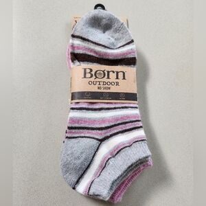 Born Outdoor No Show Wool Blend Socks - 3 PAIRS **NEW